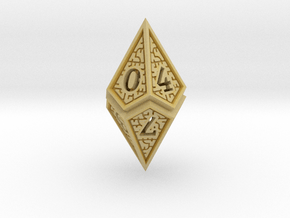 Hedron D10: Open (Hollow), balanced gaming die in Tan Fine Detail Plastic