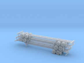 N 40' Container Chassis Stack #2 in Clear Ultra Fine Detail Plastic