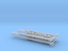 N 48' Container Chassis 4 Pack v1 in Clear Ultra Fine Detail Plastic