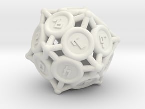 D10 "Spikes" in White Natural Versatile Plastic