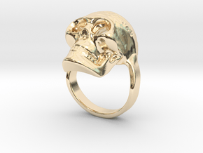  Skull ring size 50 / 5 3/8 (ask for other size) in 14K Yellow Gold