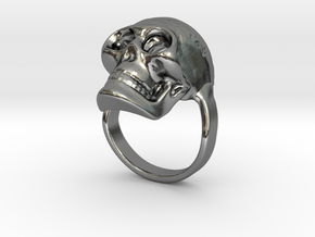  Skull ring size 50 / 5 3/8 (ask for other size) in Polished Silver