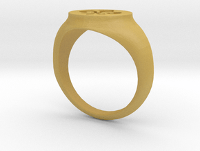 Signet Ring - Fleur De Lis in Tan Fine Detail Plastic