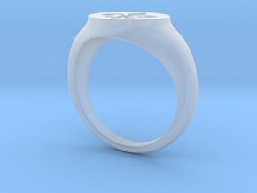 Signet Ring - Fleur De Lis in Clear Ultra Fine Detail Plastic