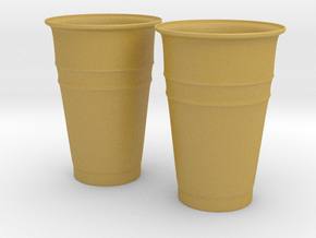 Plastic Cups in Tan Fine Detail Plastic
