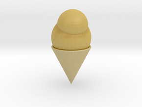 Ice Cream Cone in Tan Fine Detail Plastic