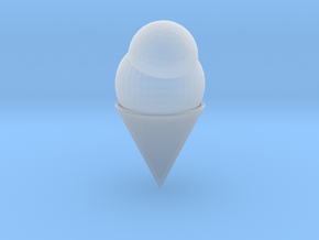 Ice Cream Cone in Clear Ultra Fine Detail Plastic