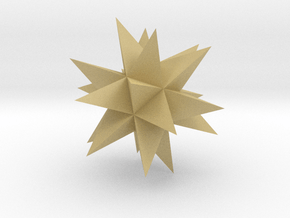 Great Stellated Dodecahedron in Tan Fine Detail Plastic