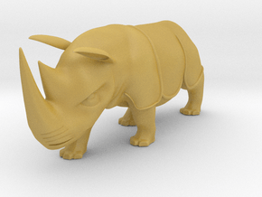 Rhinoceros Statue in Tan Fine Detail Plastic