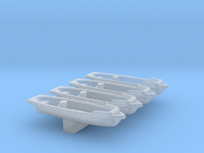 1/1250 Scale IJN Shohatsu Landing Craft x 4 in Clear Ultra Fine Detail Plastic