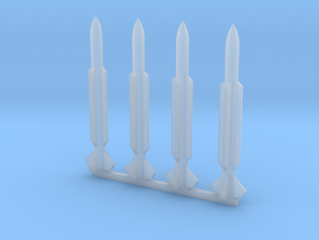 1/192 Scale USN Tartar Missile Set of 4 in Clear Ultra Fine Detail Plastic