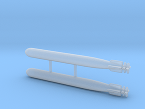1/200 Scale Mk-14 Torpedoes set of 2 in Clear Ultra Fine Detail Plastic