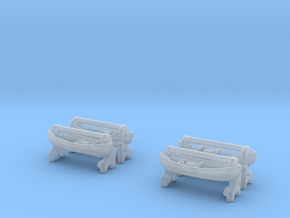 1/500 Scale Davits with Whale Boats in Clear Ultra Fine Detail Plastic