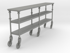Miniature Industrial Rolling Console Table in Gray PA12 Glass Beads