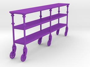 Miniature Industrial Rolling Console Table in Purple Smooth Versatile Plastic