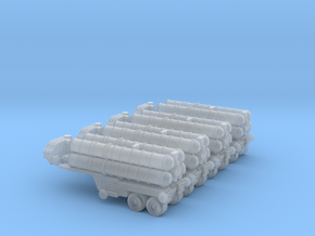 Stowed S-400 Missile Battery 6mm  in Clear Ultra Fine Detail Plastic
