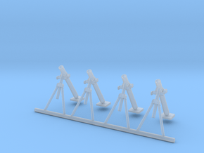 80mm Mortar (4 pieces) scale 1/72 in Clear Ultra Fine Detail Plastic