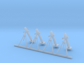 80mm Mortar (4 pieces) scale 1/56 in Clear Ultra Fine Detail Plastic