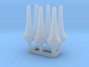 Finial Semaphore Pointed Cone 1-19 scale pack in Clear Ultra Fine Detail Plastic