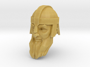 dwarf head 4 with helmet in Tan Fine Detail Plastic