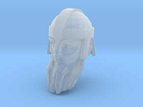 dwarf head 4 with helmet in Clear Ultra Fine Detail Plastic