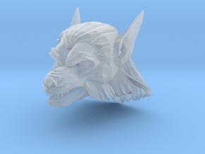 werewolf head 2 in Clear Ultra Fine Detail Plastic
