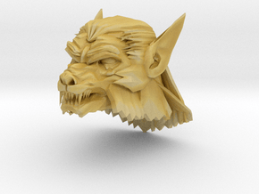 werewolf head 3 in Tan Fine Detail Plastic