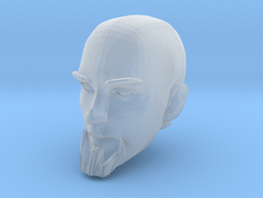 Bald Head with facial hair 2 in Clear Ultra Fine Detail Plastic