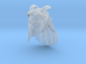 Elf Female Horned Head 1 in Clear Ultra Fine Detail Plastic