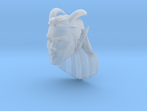 Elf Female Horned Head 2 in Clear Ultra Fine Detail Plastic