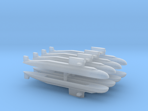  PLA[N] 039A Submarine x 8, 1/1800 in Clear Ultra Fine Detail Plastic