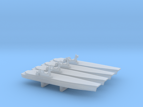 Sea Control Ship x 4, 1/6000 in Clear Ultra Fine Detail Plastic