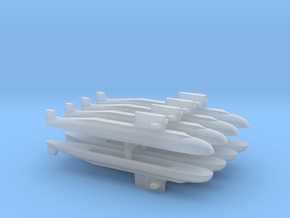 PLA[N] 039A Submarine x 8, 1/6000 in Clear Ultra Fine Detail Plastic