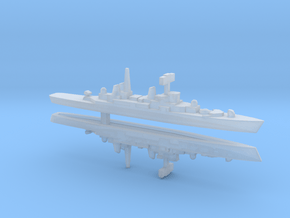 HMS Bristol x 2, 1/3000 in Clear Ultra Fine Detail Plastic