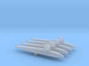 Skipjack class SSN x 4, 1/1800 in Clear Ultra Fine Detail Plastic