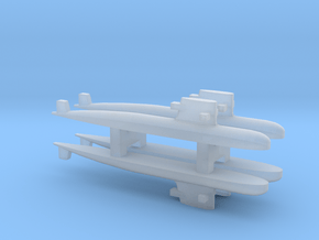 PLA[N] 039G Submarine x 4, 1/1800 in Clear Ultra Fine Detail Plastic