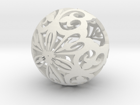 Moroccan Ball 7.1 in White Natural Versatile Plastic
