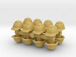 Safety Helmet (x16) 1/100 in Tan Fine Detail Plastic