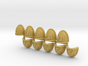 Commission 19 (horse head) Shoulder Pads x10 in Tan Fine Detail Plastic