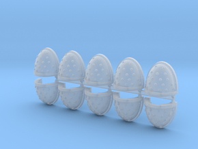 Studded Shoulder Pads Mk7/8 x10 in Clear Ultra Fine Detail Plastic