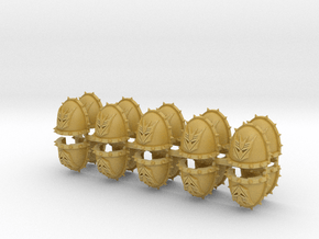 Commission 23 Spiked Shoulder Pads x20 in Tan Fine Detail Plastic