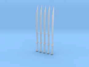 Dao Swords x5 in Clear Ultra Fine Detail Plastic