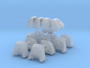 Commission 38 dreadnought shoulder pads in Clear Ultra Fine Detail Plastic