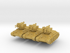 T-34 Flakpanzer (x3) 1/200 in Tan Fine Detail Plastic
