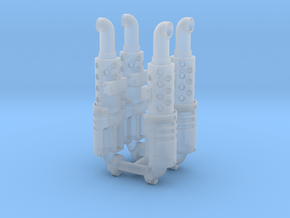 Exhaust stack x4 #3 in Clear Ultra Fine Detail Plastic
