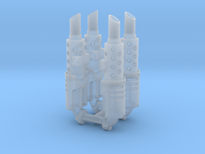 Exhaust stack x4 #2 in Clear Ultra Fine Detail Plastic