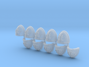 Fire Dragons No1 Mk7/8 shoulder pads x10 in Clear Ultra Fine Detail Plastic