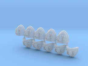 Fire Dragons No11 Mk7/8 shoulder pads x10 in Clear Ultra Fine Detail Plastic