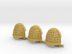 Runic Gravus Shoulder Pads #2 x3R in Tan Fine Detail Plastic