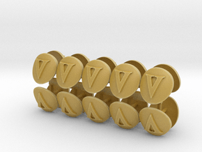 Roman V shoulder pads icons x20 in Tan Fine Detail Plastic